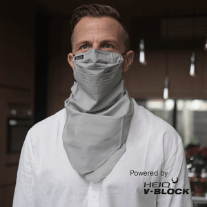 BLOCK MASK&SCARF- Face Mask and Scarf - HeiQ HyPro Techt - ANTIMICROBIAL GREY