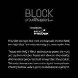 BLOCK FACE MASK - HeiQ HyPro Techt - ANTIMICROBIAL BLACK