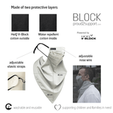 BLOCK MASK&SCARF- Face Mask and Scarf - HeiQ HyPro Techt - ANTIMICROBIAL GREY