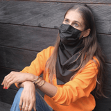 BLOCK MASK&SCARF- Face Mask and Scarf - HeiQ HyPro Techt - ANTIMICROBIAL BLACK